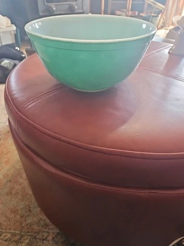 Vintage 50s 60s PYREX #403 Primary GREEN Glass Mixing Nesting Bowl 2 1/2 Quart