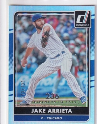 JAKE ARRIETA /236 DONRUSS SEASON STAT LINE PARALLEL CHICAGO CUBS #52 2016 PANINI