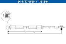 Bremsschlauch ATE 24.5143-0560.3 M10x1,5 für AUDI TT 8N3 Roadster 8N9 A3 8L1