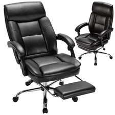 DUMOS EXECUTIVE OFFICE CHAIR, SWIVEL RECLINING COMPUTER DESK - BLACK