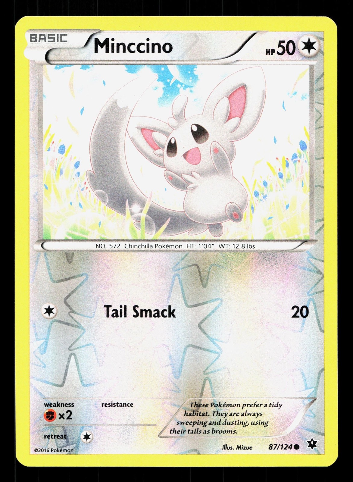 Minccino 87/124 Fates Collide LP Reverse Holo Pokemon Card TCG
