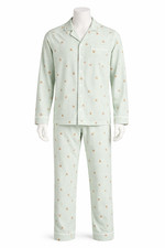 Men s XL Gingerbread Pajama Set Wondershop Cream Striped Flannel Holiday