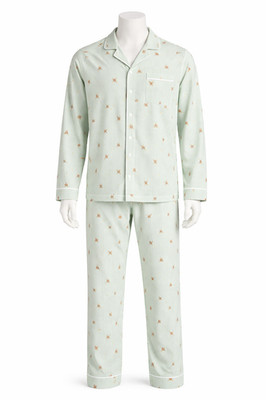 Men s XL Gingerbread Pajama Set Wondershop Cream Striped Flannel Holiday