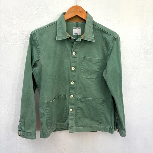 Brooklyn Tailors + Willys Detroit Chore Coat Men Size Medium Green Fits Small video thumbnail