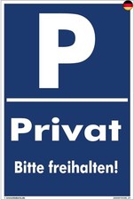 Privatparkplatz Schild Kunststoff - Privat bitte freihalten - 20 x 30 cm Parken