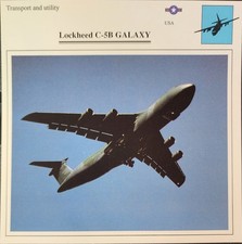 C-5 C5 C 5 Galaxy Lockheed Picture Vtg Original Aircraft Detail Collector Card