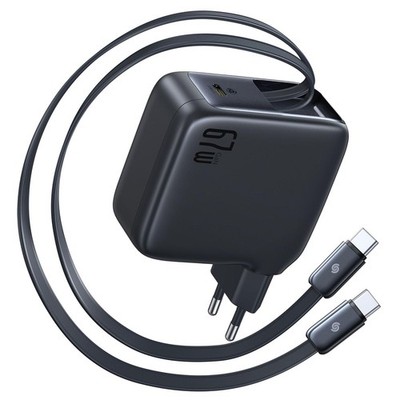 Baseus EnerCore CJ21 Charger Retractable 3C 67W EU Black Ladegerät