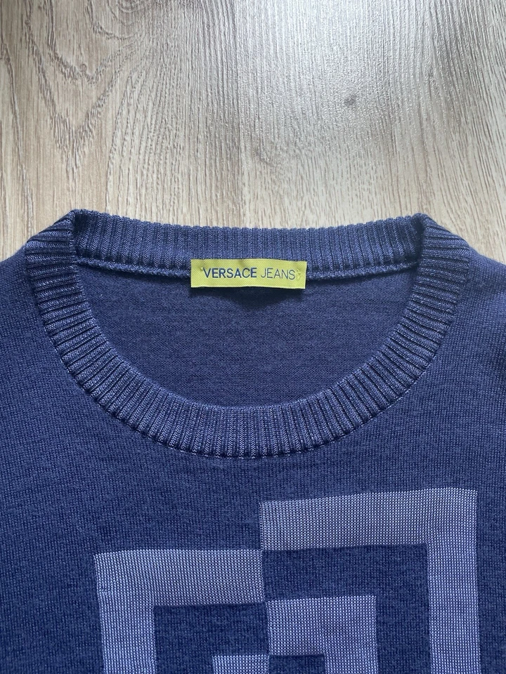 Versace Jeans Navy Wool Blend Men’s Sweater size L - Image 4 of 4