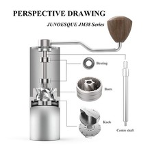 JUNOESQUE Macinacaffè Manuale Burr Serie JM38 Acciaio Inox Pentagono