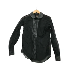 Black COMME des GARCONS Round Collar Sheer Shirt SIZE M 1F-B023 Black B