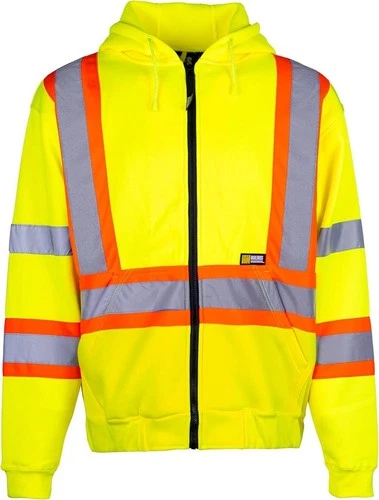 Holmes Workwear Reflective Hoodie UNISEX 2XL Full Zip Fleece Class 2 Level 2 NWT - product listing photo