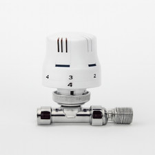 15mm Straight Strata 2 TRV Single White - Thermostatic Radiator Valve