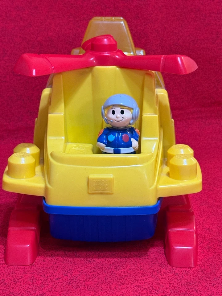 MEGA BLOKS LIL' COPTER HELICOPTER w/PILOT FIGURE VINTAGE NEW - Image 3 of 4