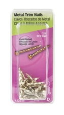 Hillman 122535 Brass-Plated Steel Flat Head Trim Nail 7/8 in. (Pack of 6)
