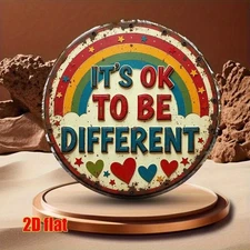 8 Wall Art, It'S Okay to Be Different - Aluminum Foil Art Round Aluminum Metal W