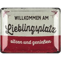 Retro Blechschild Lieblingsplatz Schild Garten Deko Metall 15X20Cm