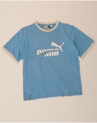 Puma Herren Grafik T-Shirt Oberteil Large Blau AB06