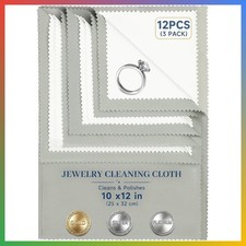 Silver Polishing Cloths 3 Pack 10x12 Inch Jewelry Cleaning Shine Grey