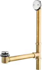 1-1/2" Brass Tubular Bath Drain Kit with Tip-Toe Bath Drain Stopper, Touch-Toe T