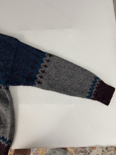 Brian MacNeil Vintage Wool Blend Navy/Gray Fleck Pullover Crewneck Sweater Sz L - Picture 5 of 7