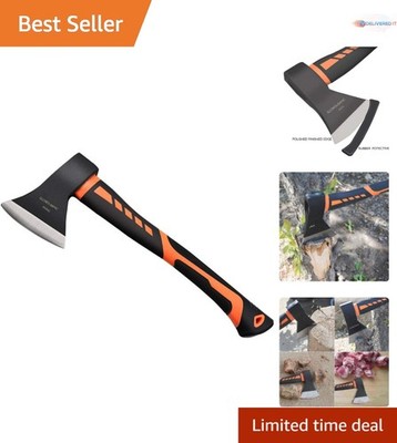 Chopping Axe Carbon Steel 15-Inch Outdoor Hatchet for Wood Splitting Camping