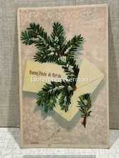 BUON NATALE ABETE CON LETTERA Cartolina Auguri primo 900 viaggiata