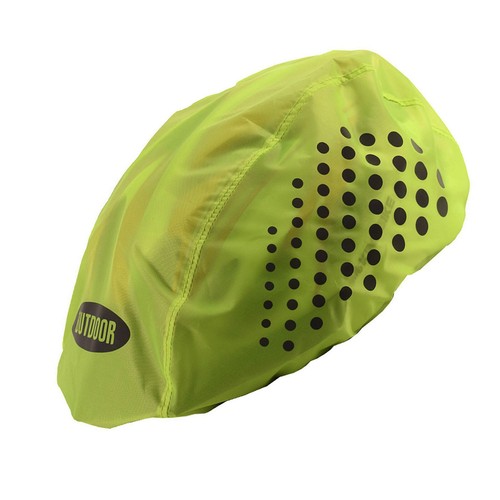Helmüberzug Fahrradhelm Regenschutz Regenhaube Regenüberzug Sichtbarkeit NEON - Bild 11 von 22