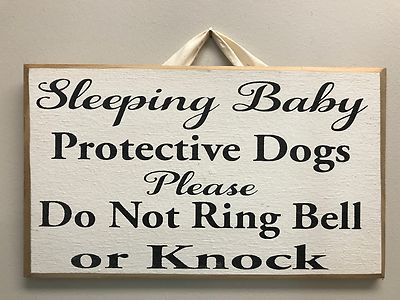 Garden Plaques Sleeping Baby Do Not Knock Door Or Ring Bell
