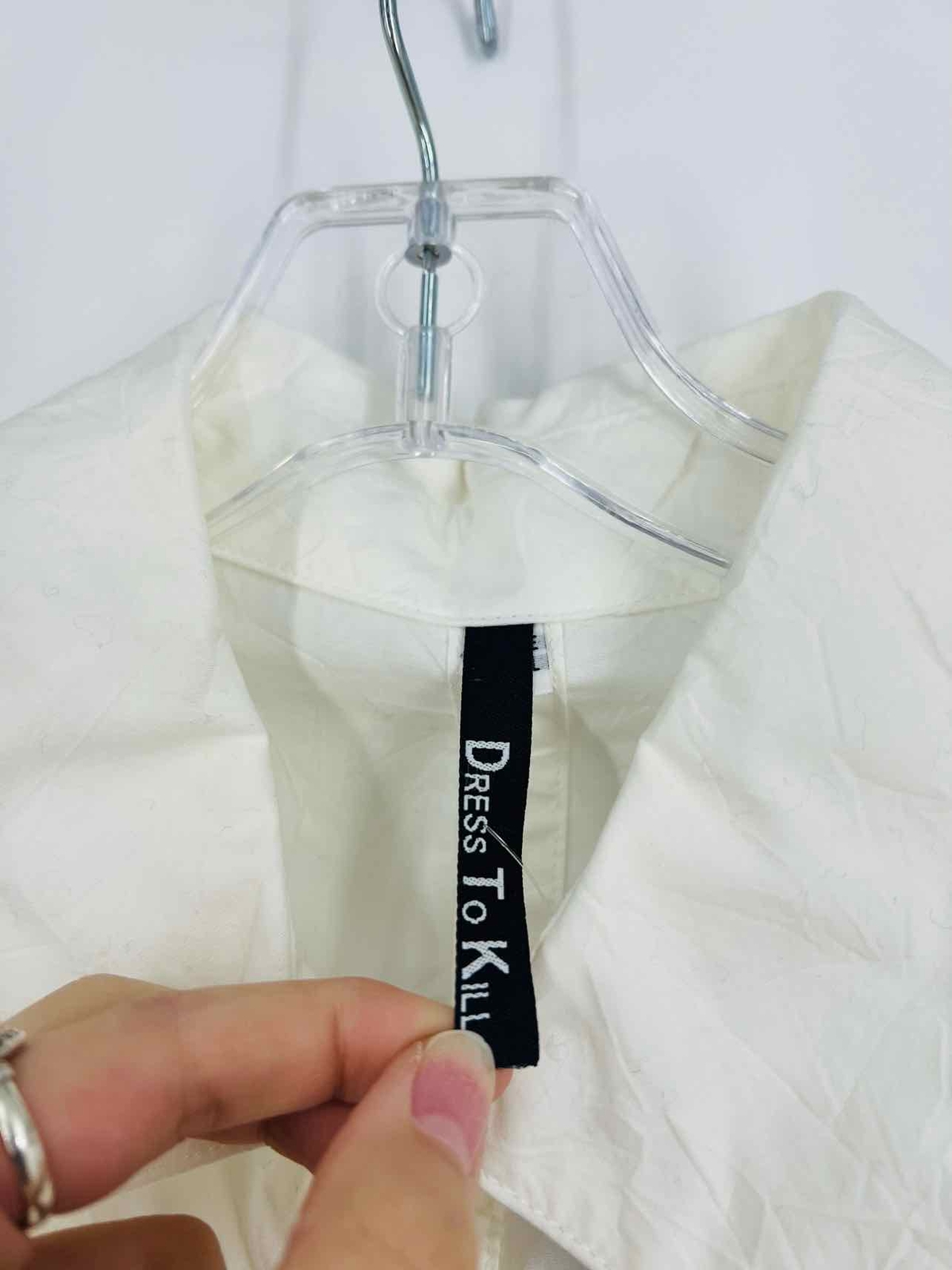 Size M ? White Solid Designer Blouse - image 2