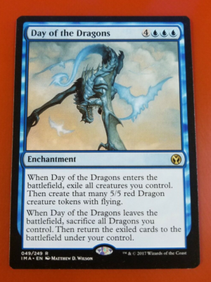 mtg card of the day Day of the Dragons [Iconic Masters] Heavily Played