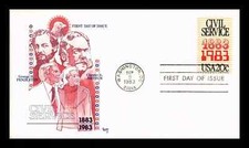 CIVIL SERVICE CENTENNIAL 1883 - 1983 GENERAL PENDELTON MARG CACHET FDC  UNADDR