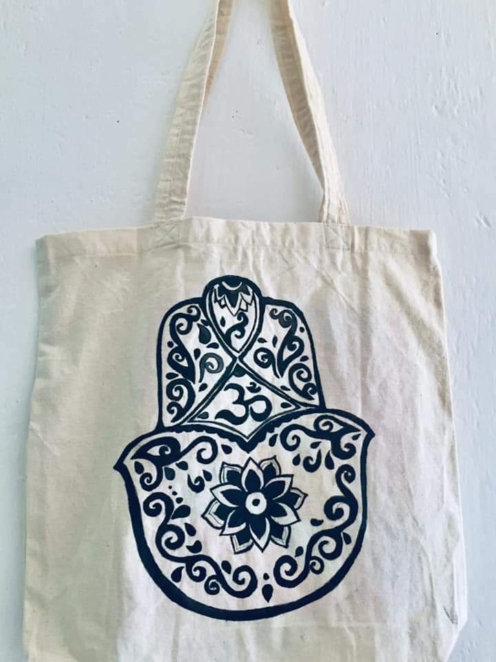 Women Shoulder Bag Tote Raw Cloth Eco-Friendly Beauty Fabric Paint