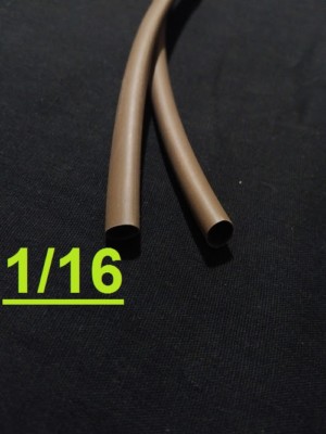 Black Polyolefin Heat Shrink Tubing - 1/16" (1.6mm) Diameter, 2:1 Shrink Ratio, 1 Foot Length