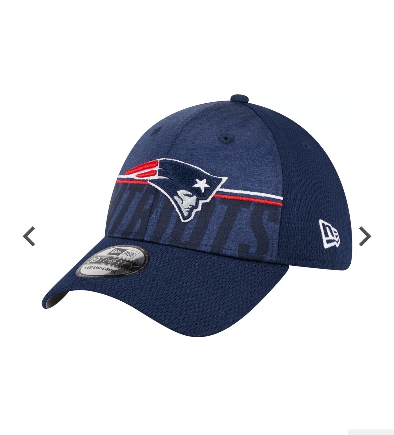 New Era Patriots Training Camp 39Thirty Stretch Fit Hat Navy Blue M/L $38