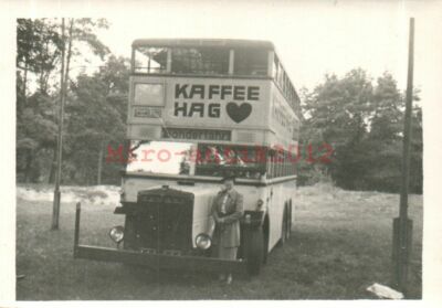 Photo, Postwar, View of a Bus, Coffee Hag Advertising, Vintage (N)50147