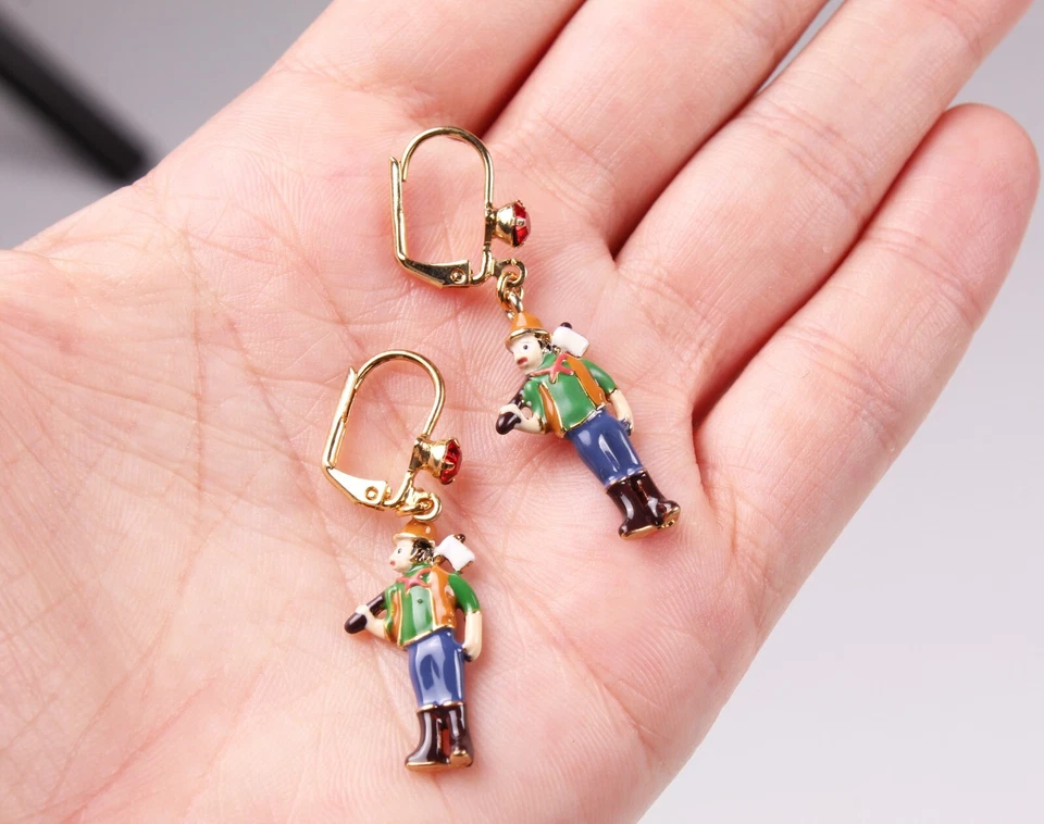 Pendientes Les Nereides Paris N2 Leñador Dijes Esmalte Multicolor OS Foto 4 de 4