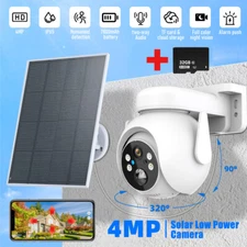 Solar Battery Powered Wireless WiFi Outdoor Pan/Tilt Home Security Camera System