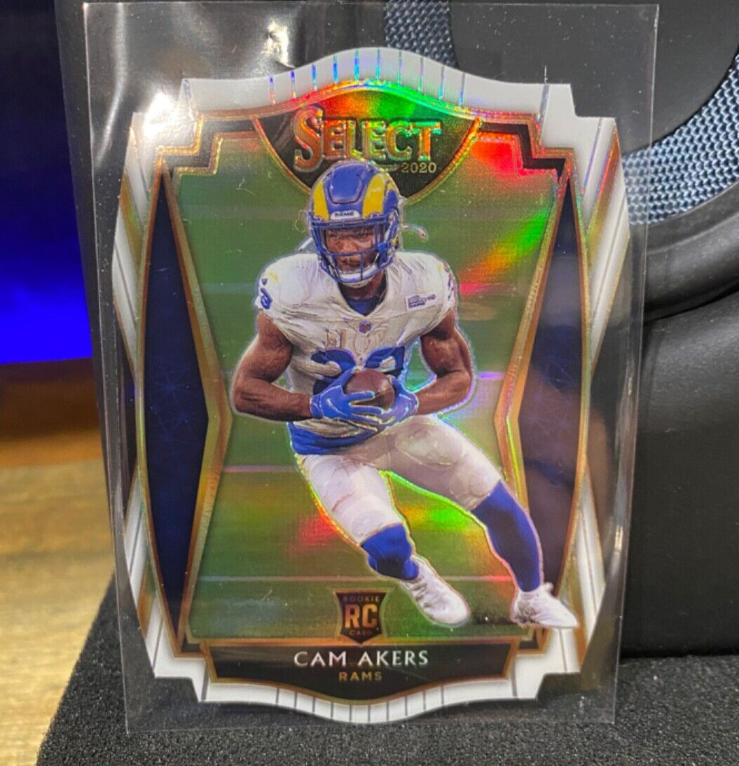 Cam Akers 2020 Select White Refractor Diecut Card No. 155 Rookie RC Rams