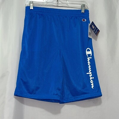 NWT BIg Boys Champion Active Mesh Shorts BLUE Size LARGE Script