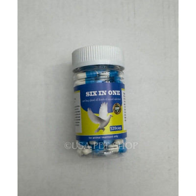 6 in 1 Capsules for Canker, Respiratory, Cocci In Pigeons and Birds - Qty 120