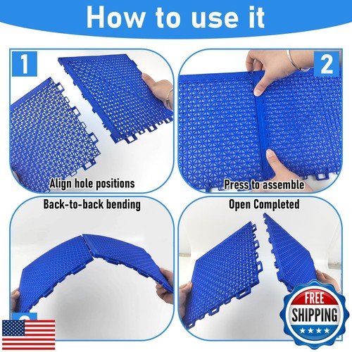 20Pcs Pool Drainage Mat,10.3" x 10.3"above Ground Walkways, Pool Mat with Mul - Picture 4 of 5
