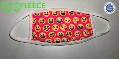 Emoji Images Symbols Faces Happy Surprised Face Mask Washable Safe Adult Masks