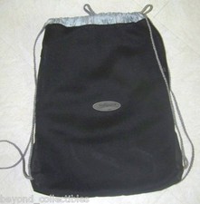 UNISEX BLACK MESH ZIPPER BACKPACK WITH CORDED DRAWSTRINGS CLOSURE - NEW
