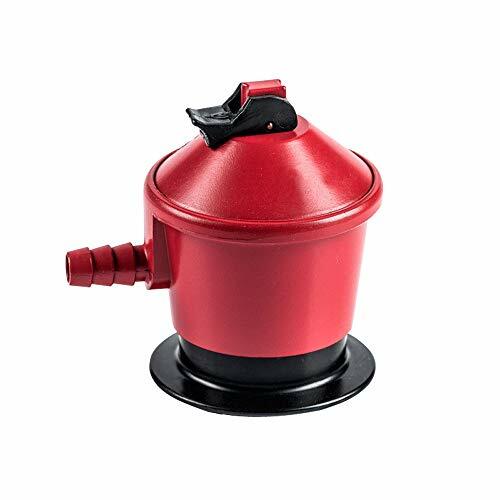 S&M Regolatore 50 mbar per bottiglie di gas butano o propano, rosso (d8E)