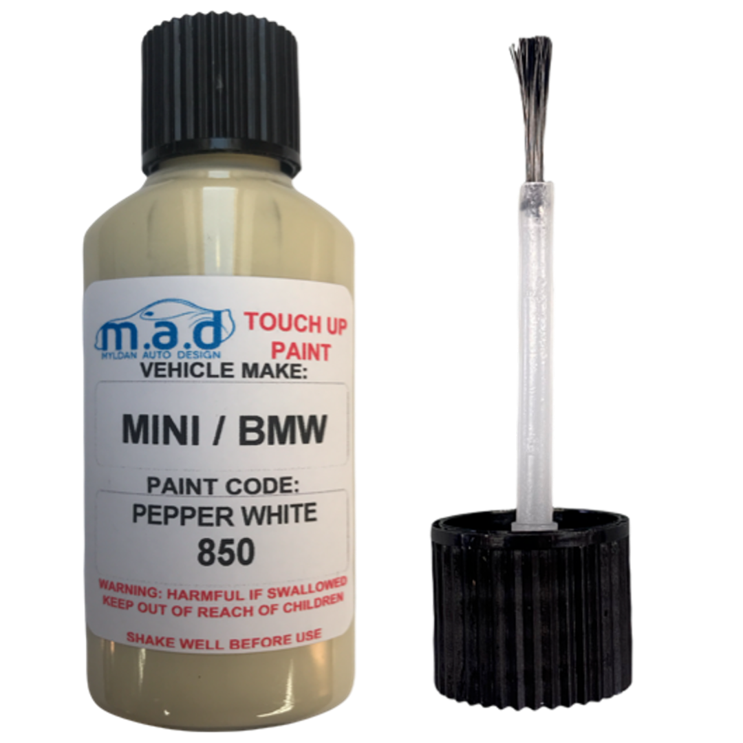 Pepper White 850 Touch Up Kit BMW Mini Cooper Bottle Brush