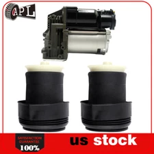 3PC Rear Air Suspension Spring Bags Compressor Kit Set For BMW X5 E70 X6 E71 E72