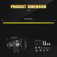 Yellow 4 7 13 20 25 32 38inch Slim LED Light Bar Single Row Offroad For Jeep 4WD