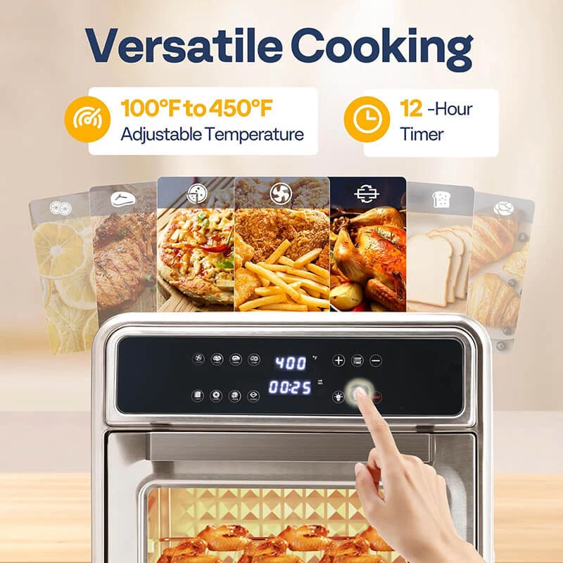 Air Fryer Toaster Oven 21Qt 8-in-1 Convection Oven & Rotisserie Dehydrator 1800W - Image 4 of 4
