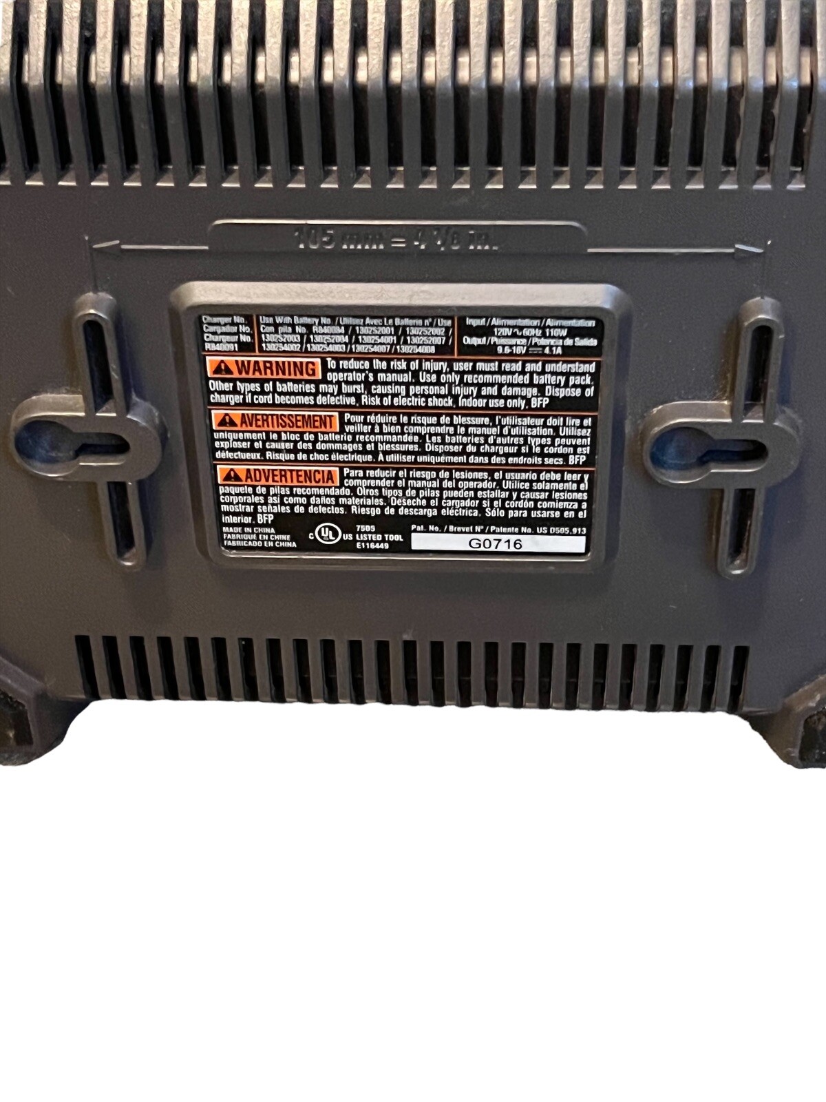 Ridgid Battery Charger Rapid Max 9.6V 
