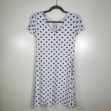 so polka dots midi swing shirt-dress size small